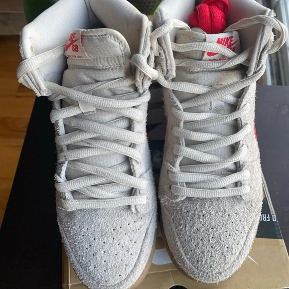 Nike Dunk High Pro SB Birch Hyper Red Mens